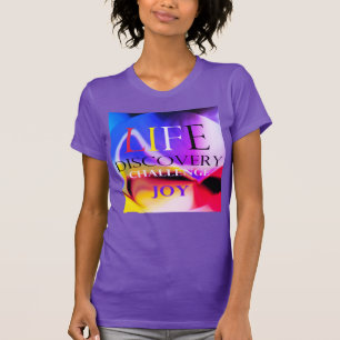 T-shirt "Life Discovery Challenge" Blue Red Yellow Magenta
