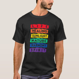 T-shirt Life Healing Nature Harmoney Spirit Lgbtq Drapeau 