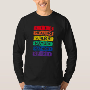 T-shirt Life Healing Nature Harmoney Spirit Lgbtq Drapeau