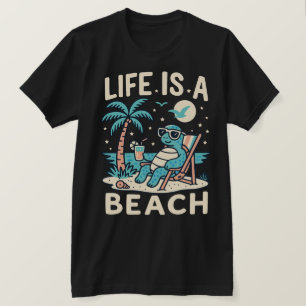 T-shirt Life Is A Beach Chill Turtle - Drôle Summer Beach