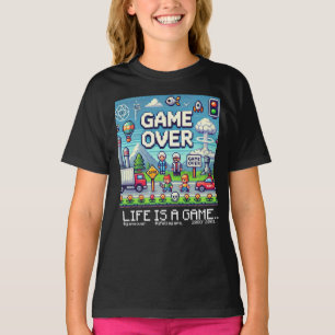 T-shirt Life Is A Game... : Game Over (fille gamer gamer g