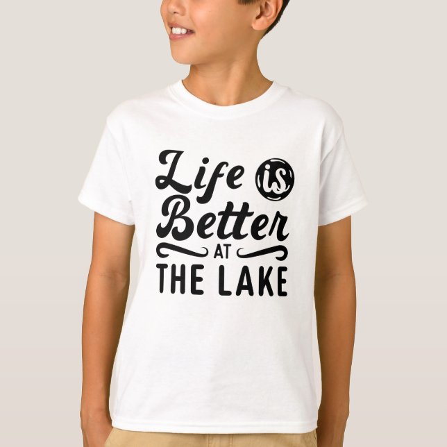 T-shirt Life Is Better At The Lake Wakeboarding Wakeboard (Devant)