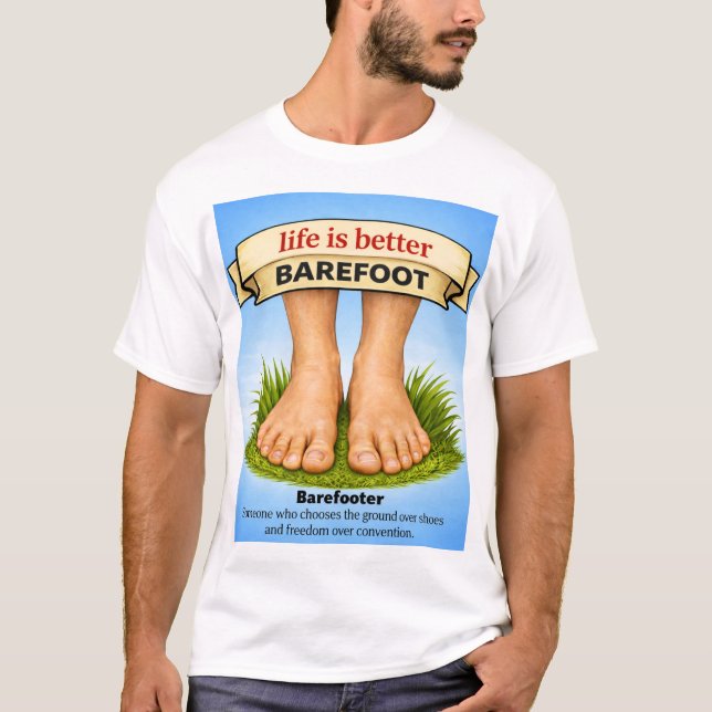 T-shirt Life is better barefoot (Devant)