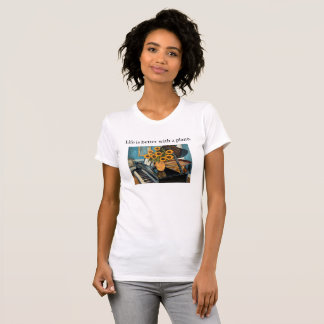 T-shirt Life is better with a piano - beautiful art!
