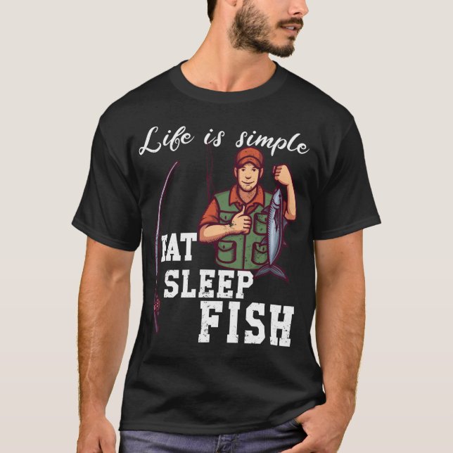 T-shirt Life is simple - fish (Devant)