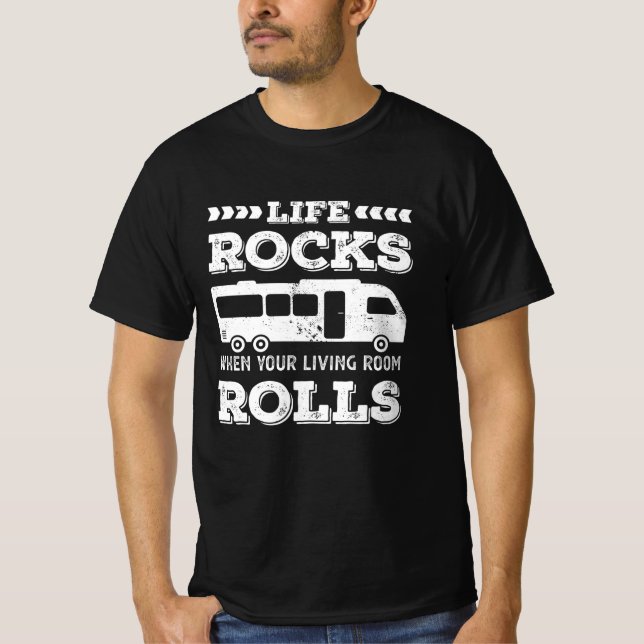 T-shirt Life Rocks - Drôle RV Motorhome Cadeau (Devant)