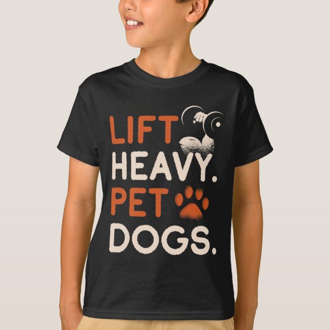 T-shirt Lift Heavy Pet Dogs Gym Workout Bodybuilding Weigh (Devant)