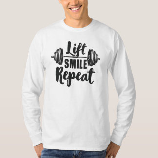 T-shirt Lift Smile Repeat Gym Motivation Weightlifting Str