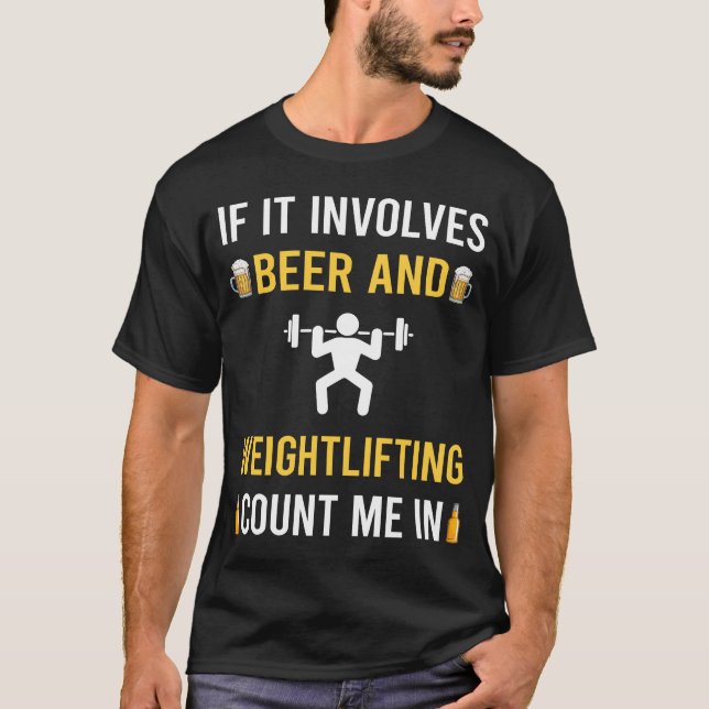 T-shirt Lifting de bière et d'haltérophilie (Devant)