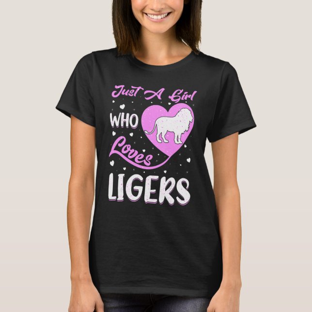 T-shirt Liger En Forme De Coeur Juste Une Fille Qui Aime L (Devant)