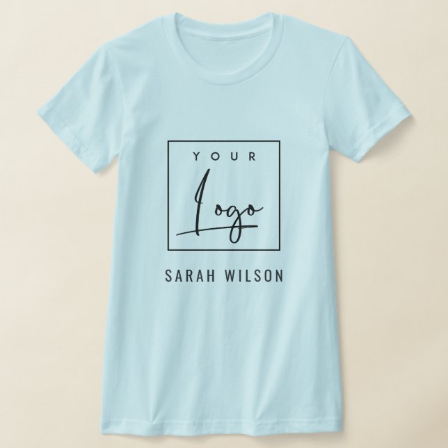T-shirt Light Blue Business Ajoutez Votre Logo Avec Nom (Poser)