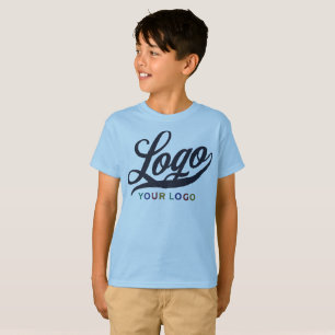 T-shirt Light Blue Company Logo Swag Business Kids Boys
