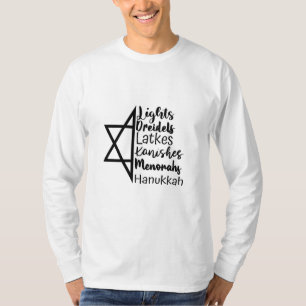 T-shirt Light Dreidel Latke Kanish Menorah Hanoukka