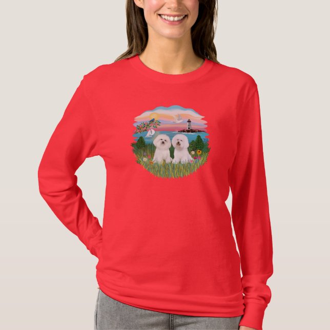 T-shirt Light House - Deux Bichon Frise (Devant)