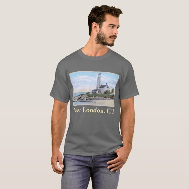 T-shirt Light House New London CT (Devant entier)