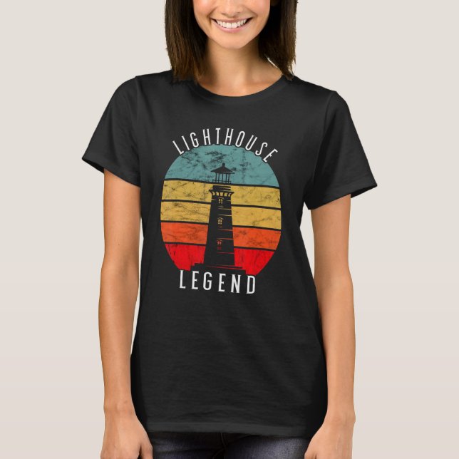T-shirt Lighthouse Retro Vintage Legend Beach (Devant)