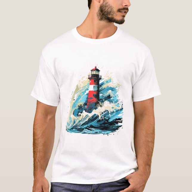 T-shirt Lighthouse Sea World Ocean Beauty Discovery (Devant)