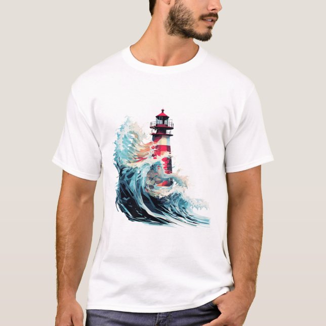 T-shirt Lighthouse Sea World Ocean Beauty Discovery (Devant)