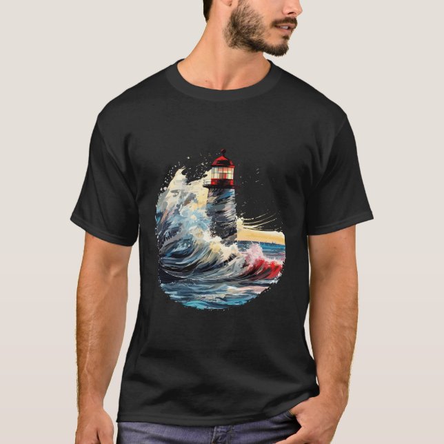T-shirt Lighthouse Sea World Ocean Beauty Discovery Voyage (Devant)