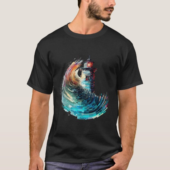 T-shirt Lighthouse Sea World Ocean Beauty Discovery Voyage (Devant)