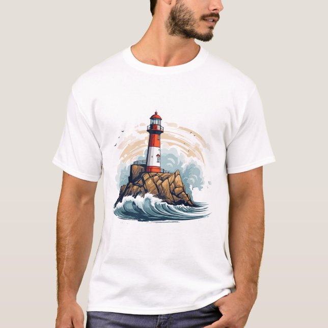 T-shirt Lighthouse Seacoast Beauté Nature Ocean Discovery (Devant)