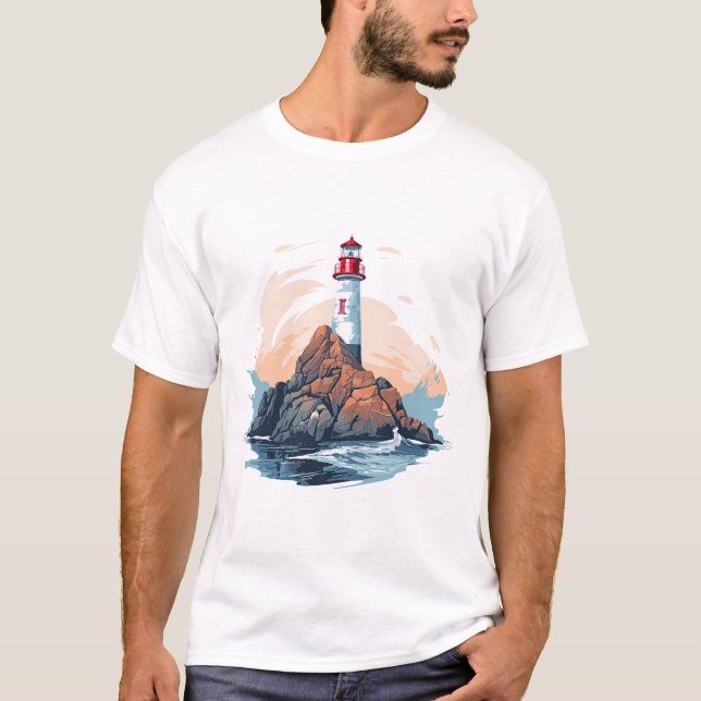 T-shirt Lighthouse Seacoast Beauté Nature Ocean Discovery (Devant)