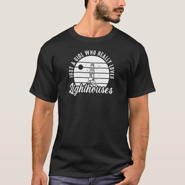 T-shirt Lighthouse Tower Beach Ocean Quotes Lamp Light   (Devant)