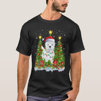 T-shirt Lighting Xmas Tree Decoration Santa Westie Dog Chr
