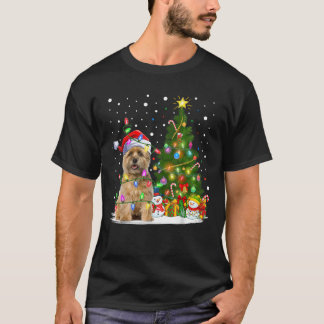 T-shirt Lighting Xmas Tree Santa Cairn Terrier Dog Christm