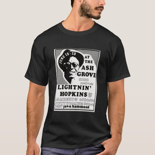 T-shirt Lightnin Hopkins, légendaire blues du pays américa (Devant)
