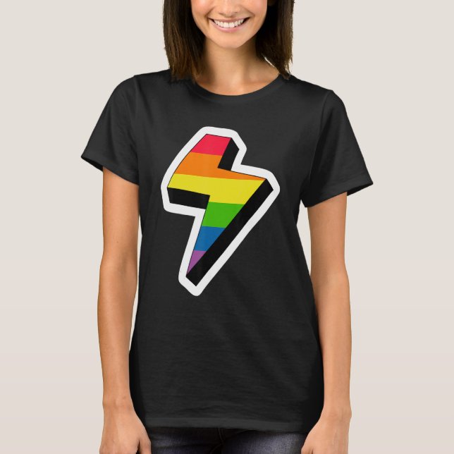 T-shirt Lightning Lgbtq Gay Rights Fière Fierté Arc-en-cie (Devant)