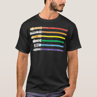T-shirt Lightsaber Rainbow Gay Pride Lesbian Lgbt