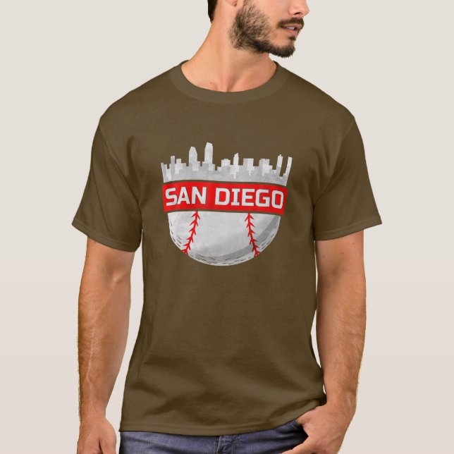 T-shirt Ligne aérienne de la ville de baseball de San Dieg (Devant)