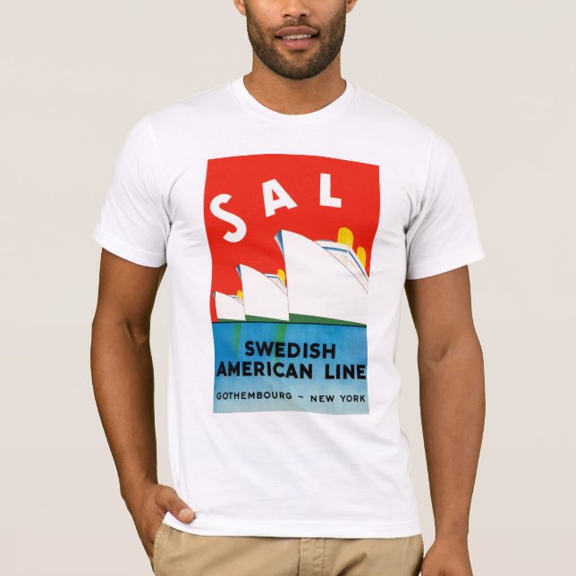 T-shirt Ligne américaine suédoise de ~ de SEL (Devant)