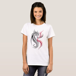 T-shirt Ligne artistique de dragon élégant
