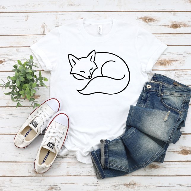T-shirt Ligne artistique du renard endormi – Animal minima (Créateur téléchargé)