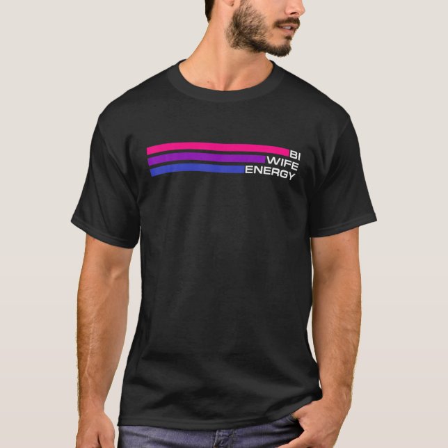 T-shirt Ligne Bisexuel Bi Wife Energy Stripe Support LGBTQ (Devant)