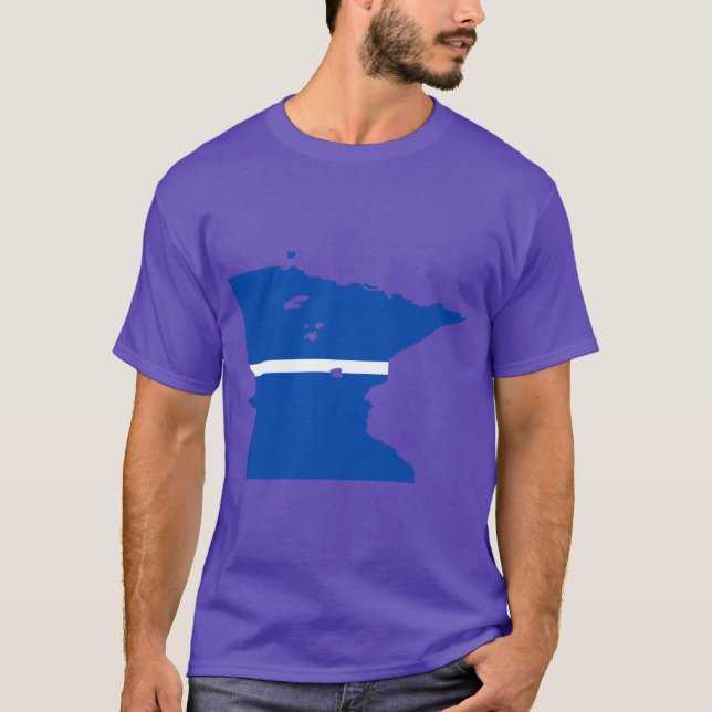 T-shirt Ligne blanche mince du Minnesota (Devant)