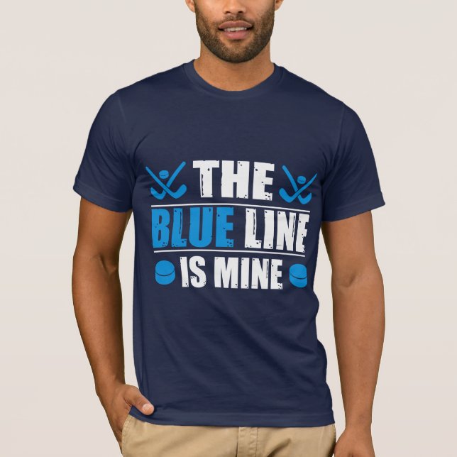 T-shirt Ligne bleue de hockey (Devant)