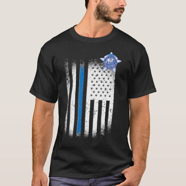 T-shirt Ligne bleue de la police de Chicago  (Devant)