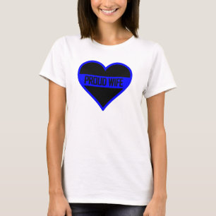 T-shirt LIGNE BLEUE LIGNE Fier Épouse Réservateur