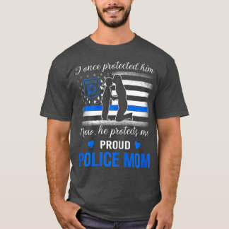 T-shirt Ligne Bleue Mince Drapeau Américain Fier Police Ma