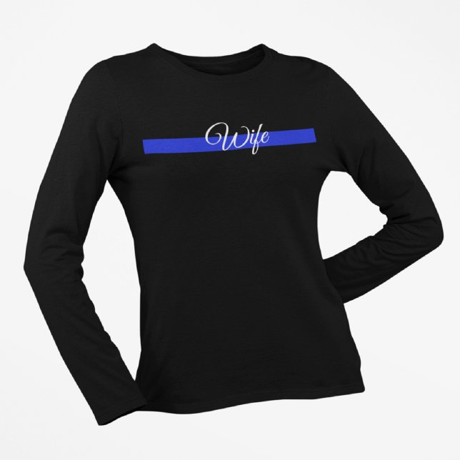 T-shirt Ligne Bleue Mince : Femme de police (Créateur téléchargé)