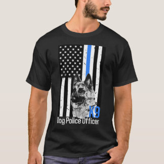 T-shirt Ligne Bleue Mince K9 Office de police des bergers 