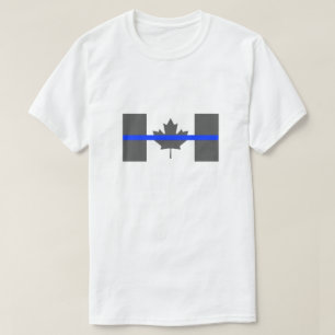 T-shirt Ligne bleue mince La police de l'application de la