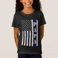 Ligne Bleue Mince Papa Police Vintage Drapeau Amér