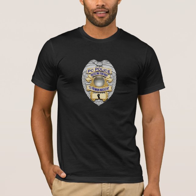 T-shirt Ligne Bleue Mince Police Politiquement Correcte (Devant)