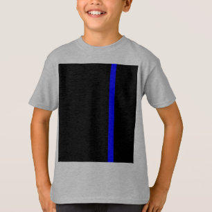T-shirt Ligne Bleue Mince Symbolique dans un décor noir