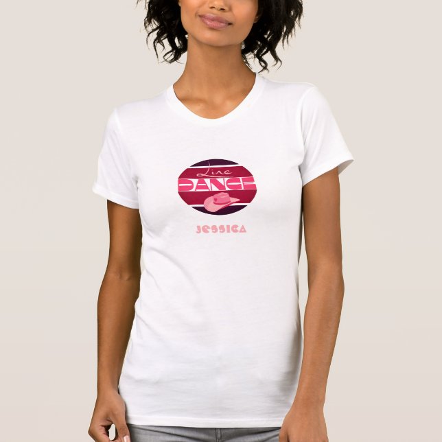 T-shirt Ligne danse Love Cowboyhat rose (Devant)