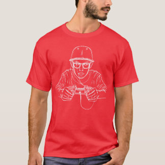 T-shirt Ligne d'art de garçon de jeu vidéo rétro garçon